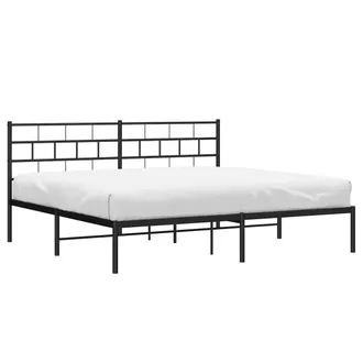 vidaXL Giroletto Con Testiera In Metallo Nero 193x203 Cm - Vidaxl