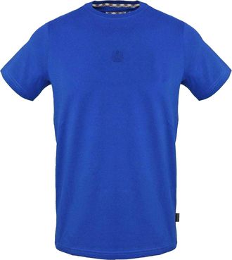 Aquascutum Heren T-shirt katoen met logo (Sky)