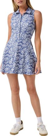 Travis Mathew Move Knit Print Sleeveless Dress in Moonlight Blue Multi at Nordstrom, Size Xx-Large