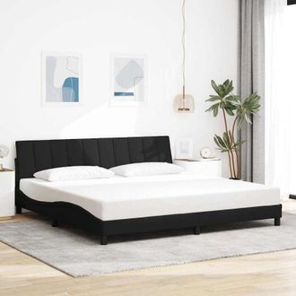 vidaXL Estructura De Cama Sin Colch&oacute;n Hanko Tela Negro 200x200 Cm Vidaxl