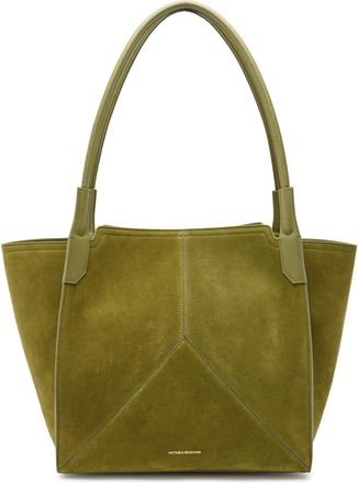 Victoria Beckham Victoria Small Panelled Suede Tote bag - Green - One Size