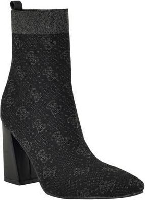 Guess Yonel Monogram Sock Bootie in Black 001 at Nordstrom Rack, Size 5.5