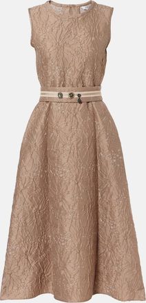Max Mara Belted jacquard midi dress