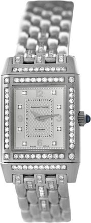 Jaeger-LeCoultre Pre-owned Jaeger-LeCoultre Reverso Quartz Diamond Silver Dial Ladies Watch 267.3.08