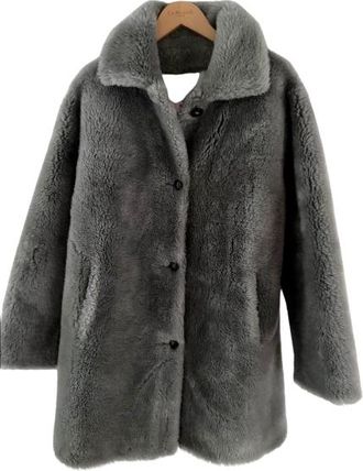 Yves Salomon Meteo Wool CoatGrey/Green Size S