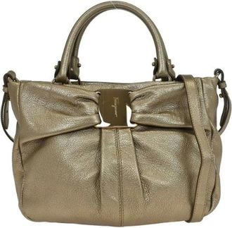 Ferragamo Pre-owned Handbags, female, Yellow, Size: ONE SIZE Pre-owned Leather Handbag