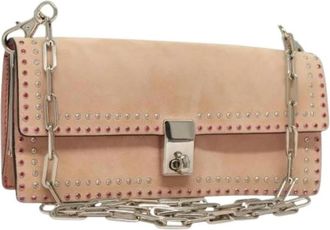 Valentino Pre-owned Turnlock Chain Shoulder Bag - Dames - Vintage Schoudertas - Roze - ONE Size - Su&egrave;de - Vintage