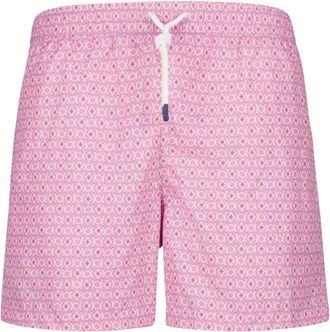 Fedeli Vintage Patroon Roze Zwembroek - Heren - Strandmode - Roze - 3XL - Polyester - Badmode