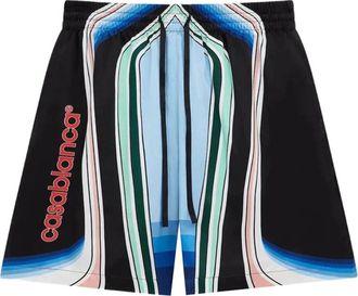 Casablanca Graphic Mountain Silk Shorts - Heren - Korte Broeken - Veelkleurig - M - Satijn - Korte Broeken