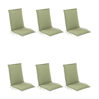 ED&Egrave;N JARD&Iacute; Pack 6 cojines para sillones de exterior repelente al agua verde