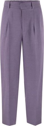 PT01 Elastische Taille Broek - Dames - Broeken - Paars - L - Broeken