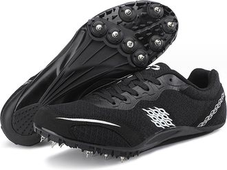 Generic Men Track and Field Spikes Shoes Professional Jumping Running Race Training Athletic Shoes Lightweight Breathable Sport Sneakers(E,10.5/44)
