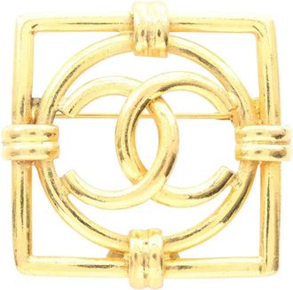 Chanel Spilla CC placcata oro 1980-1990