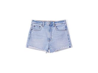 Abercrombie & Fitch Classic High Rise Mom Short Womens Clothing Light Destroy : 26 R, Cotton/Elastane/Polyester