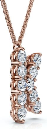 Pompeii3 1Ct Diamond Initial K Pendant 14k Gold 18 Necklace Lab Grown 5/8 Tall