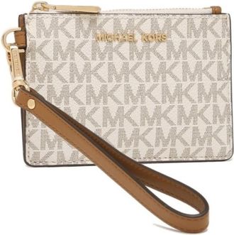 Michael Kors Signature Logo-print Canvas Small Logo Coin Purse - Vanilla