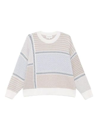 Eric Bompard patchwork round-neck sweater - women - Cashmere - L - Neutrals