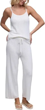 Barefoot Dreams Pointelle Cropped Pants in Pearl at Nordstrom, Size X-Small