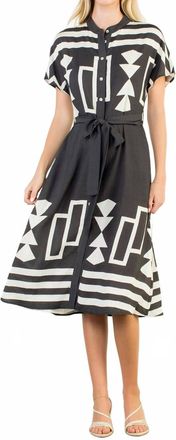 THML Clothing Brielle Midi Dress With Tie In Black