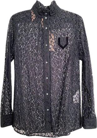 N&deg;21 Black lace frill collar shirt Size M