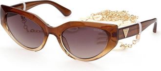 Guess GU7787 47F Womens Sunglasses Brown Size 57