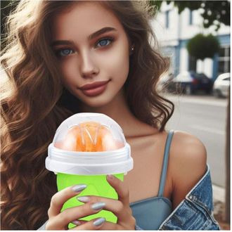 Trade Shop Trade Shop - Tazza Per Granita Di Ghiaccio Magica Congelata Rapida In Silicone Con Cucchiaino