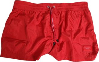 Dolce & Gabbana Red Drawstring Beachwear Men Shorts Mens Swimwear
