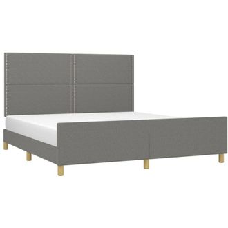 vidaXL Cama Sin Colch&oacute;n De Tela Gris Oscuro 180x200 Cm Vidaxl