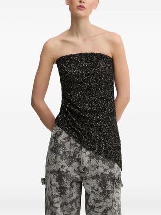 Aniye By Top asimmetrico con paillettes - Nero