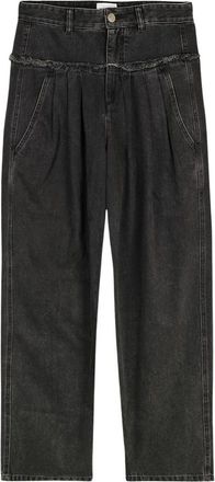 Isabel Marant Iniza Wide Jeans - Dames - Loose Fit Jeans - Zwart - L - Katoen - Jeans