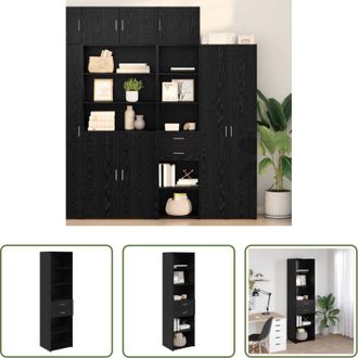 vidaXL vidaXL Armadietto in legno multistrato - Credenza Rovere Nero 50 x 42,5 x 185 cm Legno multistrato