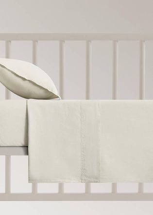 Mango Lenzuolo superiore culla cotone lavato doppia impuntura verde pastello - Home - 100x150cm - MANGO HOME