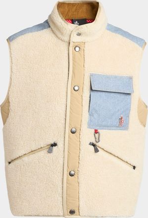 Moncler Men & apos;s Teddy & Denim Utility Vest