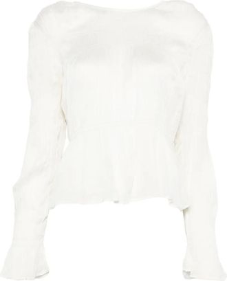 By Malene Birger Ovas blouse met ruches - Wit