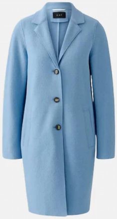Oui Womens Double Face Wool Coat In Celestial Blue