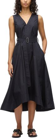 3.1 Phillip Lim Sleeveless V-Neck Belted Midi Dress