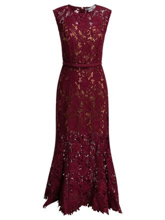 Self Portrait Lace Sheath Midi Dress