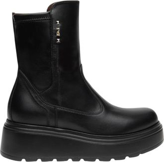 Nero Giardini Enkellaarsjes van Leer en Technisch Materiaal - Dames - Enkellaarsjes - Zwart - 38 EU - Leer - Schoenen