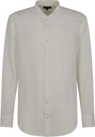 Emporio Armani Stijlvolle Overhemden - Heren - Casual Overhemden - Wit - 2XL - Linnen - Overhemden