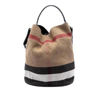Burberry Pre-owned Bucket Bags, female, Brown, Size: ONE SIZE Pre-owned Canvas Bucket Bag