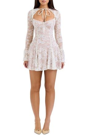 House of CB Alice Underwire Lace Minidress & Bolero in Vintage Cream at Nordstrom, Size Large A