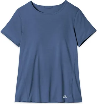 Stio | Womens Lucent Tee Shirt Short Sleeve, Size Extra Small in Vintage Indigo