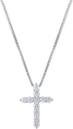 DiamondMuse Diamond Muse 2.00 cttw 14KT White Gold Diamond Cross Pendant Necklace for Women