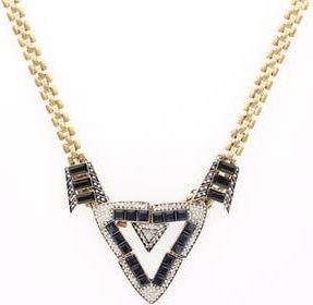 Olivia Welles Gracie Crystal Pendant Necklace in Burnished Gold /Blue at Nordstrom Rack