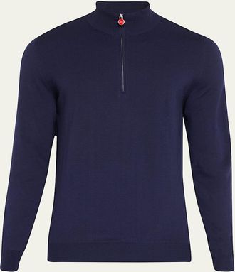 Kiton Mens Wool Half-Zip Sweater