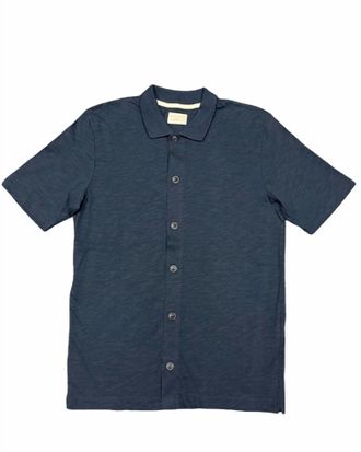 Selected Short Sleeve Polo Shirt In Dark Sapphire