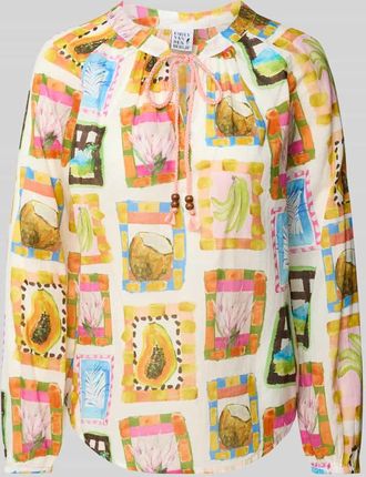 Emily van den Bergh Regular Fit Bluse mit Rundhalsausschnitt in Offwhite, Gr&ouml;&szlig;e 36