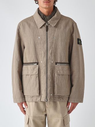 Stone Island Giacca a vento in misto cotone e lana con imbottitura PrimaLoft