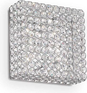 Ideal Lux Ideal Lux - Admiral - L&aacute;mpara De Techo Cuadrada Peque&ntilde;a De 4 Luces, Cromada, G9