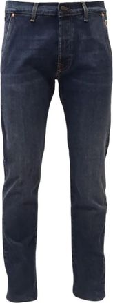 Roy Rogers Jeans cinque tasche con applicazione logo - Blu